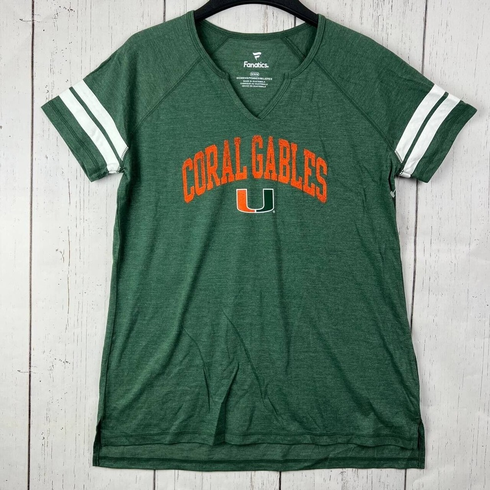 Miami Hurricanes NCAA Coral Gables Medium Fanatics Casual‎ T-Shirt New Women